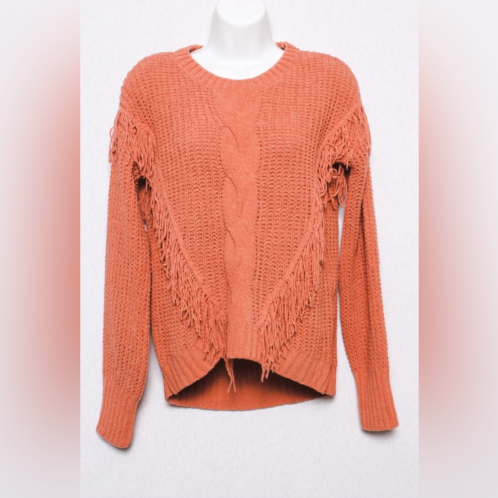 B Flawless Peach Large NEW FRINGE SWEATER - Picture 4 of 6